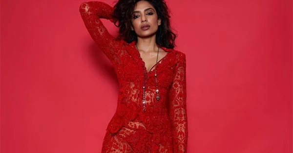 sobhita dhulipala sheer red dress ps 1 actress