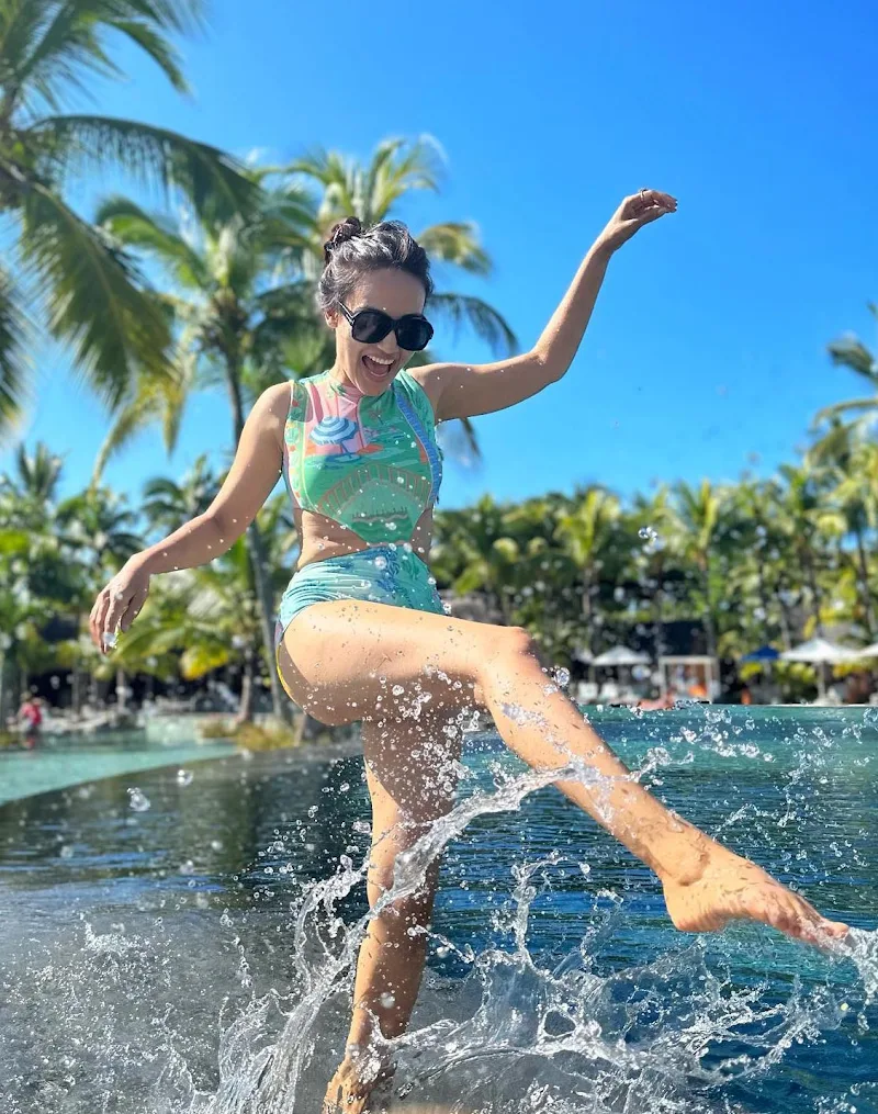 Surbhi Jyoti swimsuit sexy legs tv actress