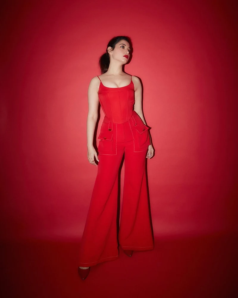 Tamannaah cleavage red outfit hot actress Tamannaah cleavage red outfit hot actress