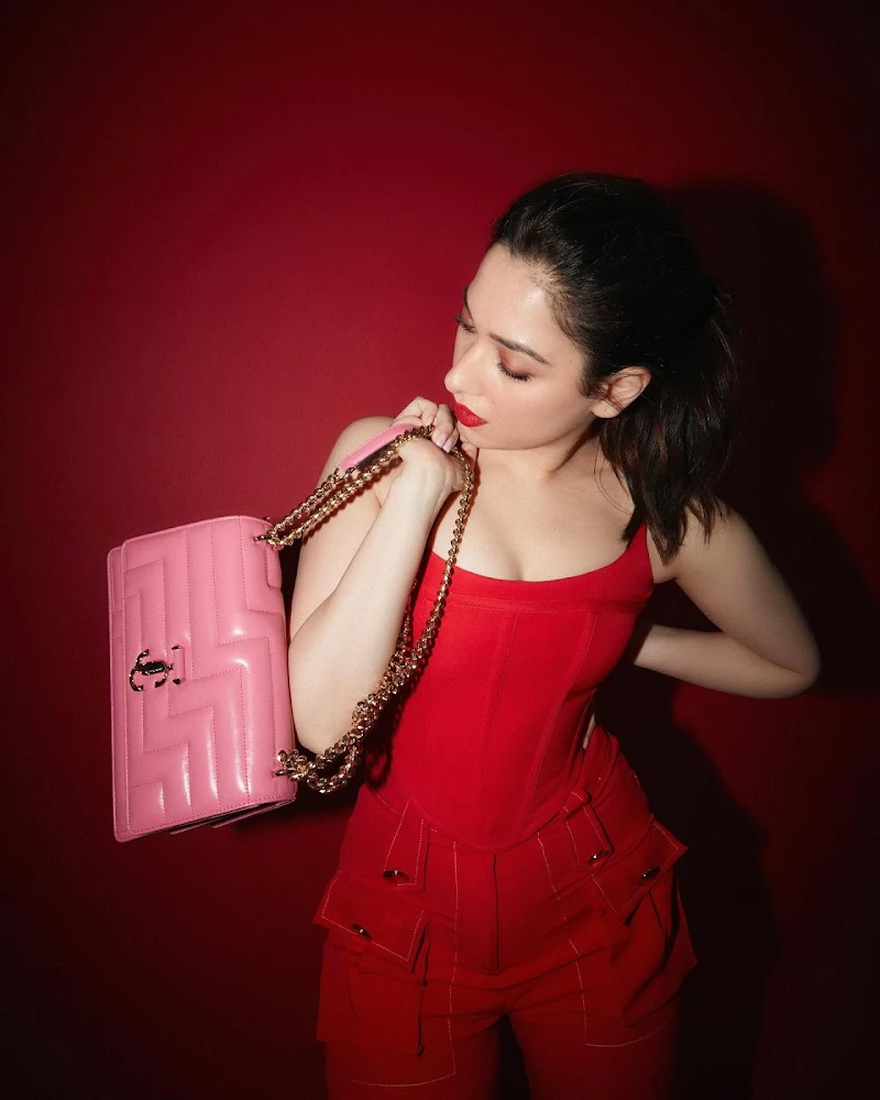 Tamannaah cleavage red outfit hot actress Tamannaah cleavage red outfit hot actress