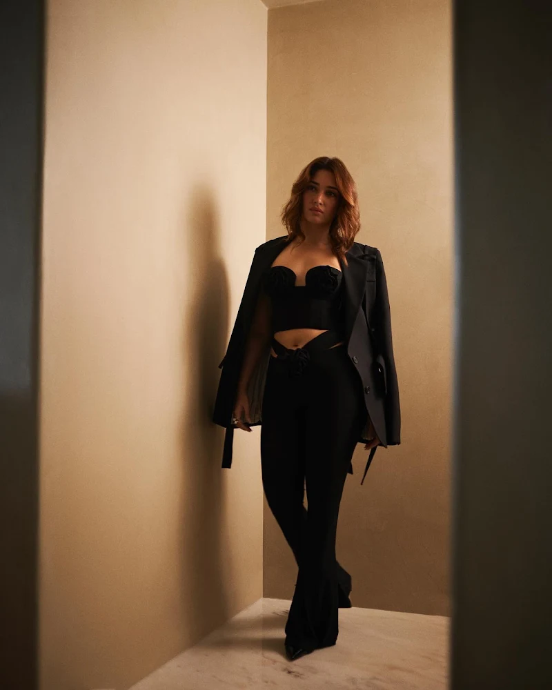 Tamannaah navel black top pants hot actress