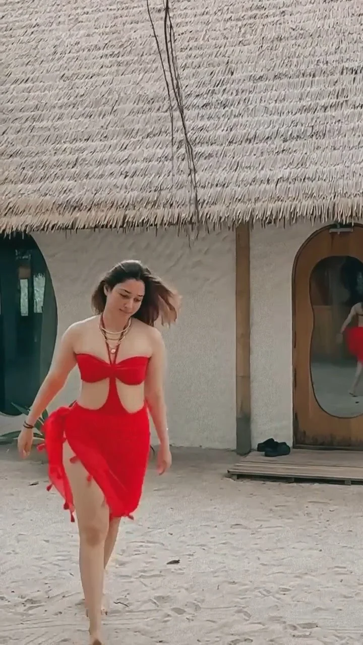 tamannaah red swimsuit legs curvy figure tamannaah red swimsuit legs curvy figure