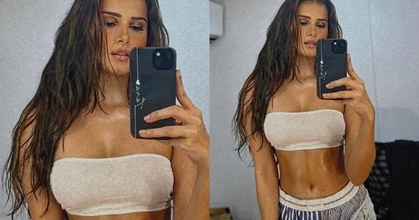 Tara Sutaria’s sultry look selfie in tiny top flaunting her sexy midriff sets temperature soaring.