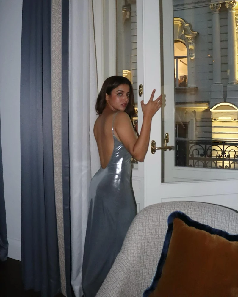 wamiqa gabbi backless silver dress hot actress wamiqa gabbi backless silver dress hot actress