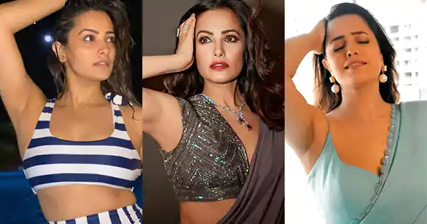 Anita Hassanandani armpits show in sleeveless blouse and bikini – 15 pics.