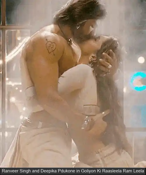 Ranveer Singh and Deepika Padukone hot scene kissing Goliyon Ki Raasleela Ram Leela