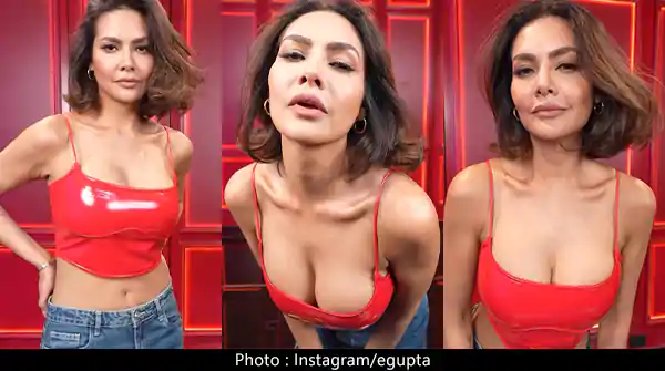 esha gupta red latex top cleavage maniac song actress esha gupta red latex top cleavage maniac song actress