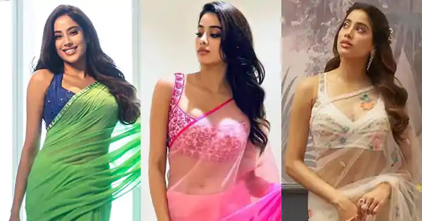 Janhvi Kapoor in sheer sarees – best stylish hot looks.
