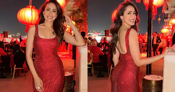 Pragya Jaiswal in shimmery red bodycon attire stunned fans.