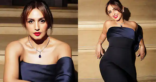 Huma Qureshi in off shoulder black attire looked simply stunning.