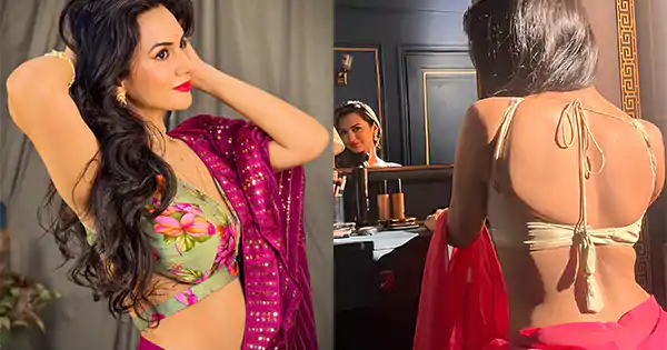 Akanksha Chamola in saree with backless blouse turns the heat up.