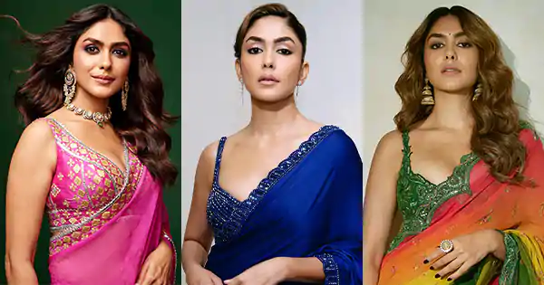 21 Mrunal Thakur hot pics in sarees – best stunning stylish look.