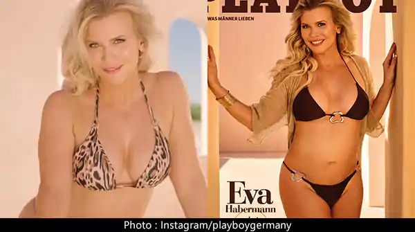 Eva Habermann in bikini as she celebrates 50th birthday by shining on Playboy magazine cover.
