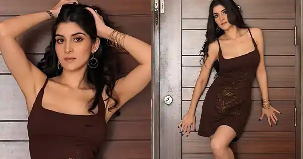 Navika Kotia in little brown dress turns the heat up.