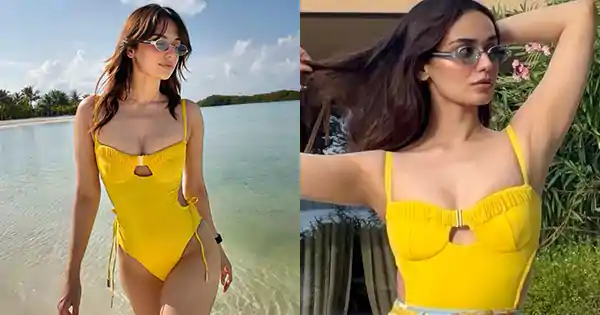 Manushi Chhillar in yellow swimsuit is too hot to handle.