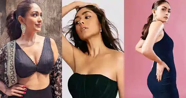 17 Mrunal Thakur hot pics in stylish black outfits.