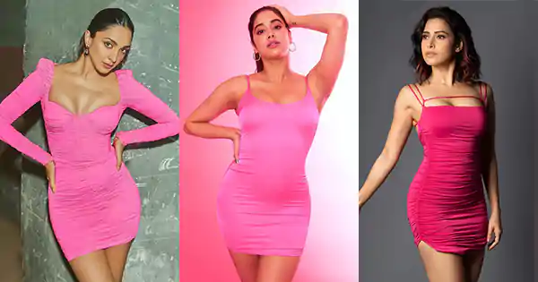 9 Bollywood actresses in pink bodycon mini dresses flaunting their fine figure.