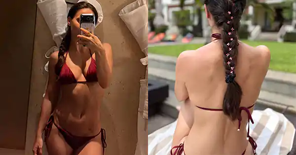 elli avrram red string bikini sexy body selfie elli avrram red string bikini sexy body selfie