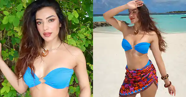Sahher Bambba in blue bikini showed her bold sexy avatar.
