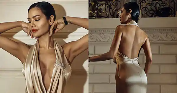 Esha Gupta in backless dress defined sexy with style.